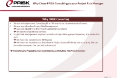 Why Chose PRISK Consulting as your Project Risk Manager