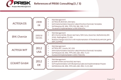 References of PRISK Consulting (1 / 3)